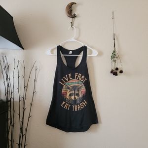 Live Fast Eat Trash Flowy Tank Top